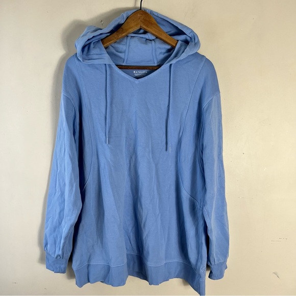 ATHLETA SUNDOWN HOODIE SWEATSHIRT Size Large Swallowtail Blue - Picture 5 of 16